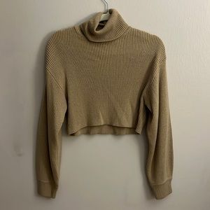 Cropped turtle neck sweater